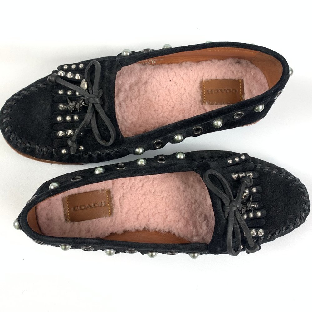 Coach Rexy Roccasin Moccasin Studded Suede Slip On